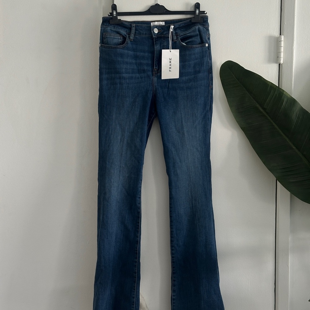 Frame Denim Blue Flare & Wide Leg Jeans